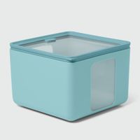 recipiente cuadrado para alimentos de polipropileno verde agua - m