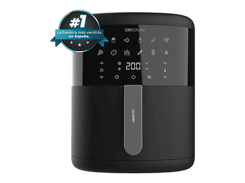 Freidora de aire - Cecotec Cecofry Bombastik 6000, 1700 W, 6 L, 80-200 ºC, 12 modos, Temporizador, Negro