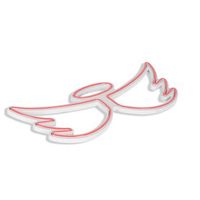 iluminacion led decorativa de plastico angel rosa 52x23x2 cm