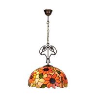 colgante de techo  cadena y adorno  tiffany d 40cm