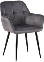 silla con asiento en terciopelo gris