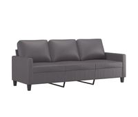 sofa de 3 plazas - sofa de salon de cuero sintetico gris 180 cm