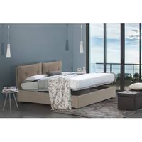 talamo italia cama individual con contenedor giulia made in italy cama con revestimiento de cuero ecologico apertura frontal apta para colchon 80x190 cm taupe