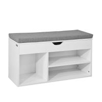 banco zapatero con cajon y 3 compartimientos mdf gris
