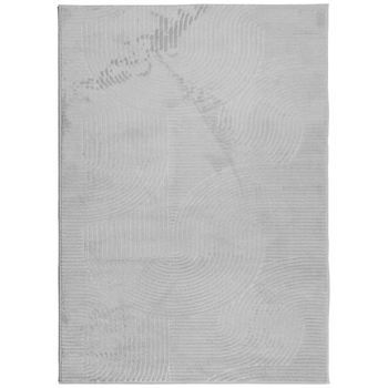 Alfombra De Pelo Corto Look Escandinavo Iza Gris 240x340 Cm Vidaxl