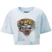 ed hardy camiseta los tigre grop top turquesa para mujer