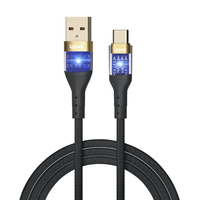 iggual cable usb-a a tipo c 3a 100 cm trenzado led