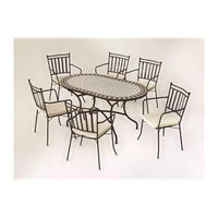 conjunto mesa y 4 sillones con cojines para terraza jardin