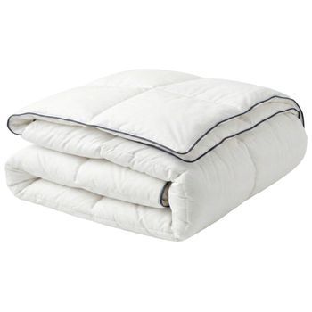 Edredón Blanco Funda De Algodón Relleno De Microfibra Tamaño King 220 X 240 Cm Acolchado Lavable A Máquina Teleno