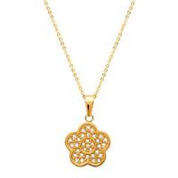 colgante de acero inoxidable motivo flor incl cadena