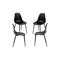 pack 4 sillas mykle total de polipropileno 854638 cm - negro