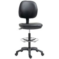 vinsetto taburete con ruedas ajustable en altura 69-91 cm con respaldo reclinable y reposapies ajustable   aosom espana