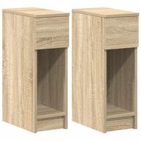 juego de mesitas de noche - mesillas de noche con cajon roble sonoma 20x36x60 cm mc7108