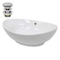 lavabo sobre encimera 590x390x200 mm blanco ecd germany