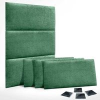 dhome juego de 6 paneles tapizados de lana ecologica pack autoadhesivos para pared acusticos absorbentes proteccion verde 60x50cm x6