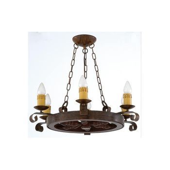 Lámpara Rueda Madera D68