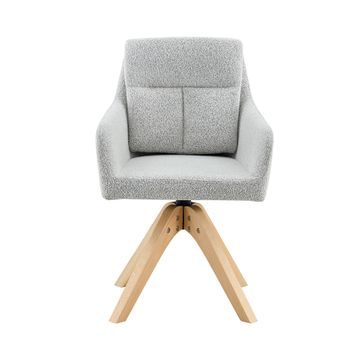 Set De 2 Sillas De Comedor Giratorias 360°, Respaldo Alto Ergonómico, Terciopelo Gris Claro