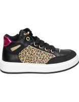 zapatos negro con animal print asso ag-17573 para nina 38