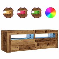 mesitas de noche con luces led 2 uds madera vieja 60x35x40 cm vidaxl