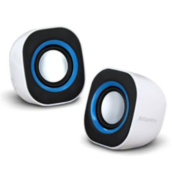 Altavoces Atlantis Land Stereo portátil alámbricos 5W con control rotatorio USB