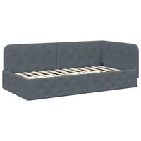 estructura de cama en esquina gris oscuro 100 x 200 cm vidaxl
