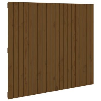 Cabecero Cama Pared Madera Maciza Pino Marrón 127,5x3x110cm Vidaxl