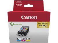 cartucho de tinta - canon cli-521 cmy 480 paginas 3 cartuchos tinta independientes amarillo cian magenta