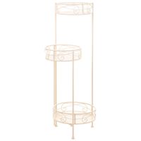soporte para 3 macetas de forja 30x25x90 blanco