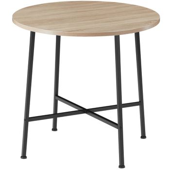 Mesa de comedor 80x76cm, madera industrial clara, roble sonoma