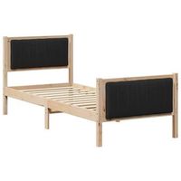 estructura de cama con cabecera marron y negro 80 x 200 cm vidaxl