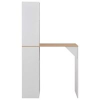 mesa de bar con estanteria blanca 115x59x200 cm