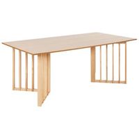 mesa de comedor de diseno moderno base de paneles 200 x 100 cm madera de fresno claro leandra