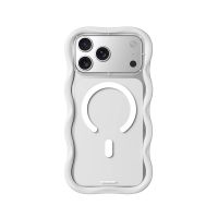 youngkit funda para iphone 17 pro max r carcasa magnetica dynamic ii transparente blanco wavy silicone diseno moderno y ajuste preciso