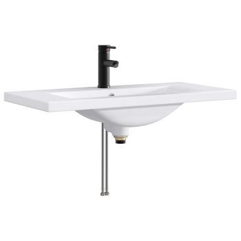Lavabo De Baño Negro Mate 81 X 40 X 17,5 Cm Metal Vidaxl