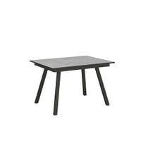 mesa extensible 90x120180 cm efecto madera gris cemento hierro