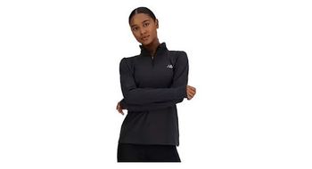New balance sport essentials top 1 2 cremallera negro mujer
