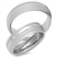 alianzas 14 quilates oro blanco 5 diamantes