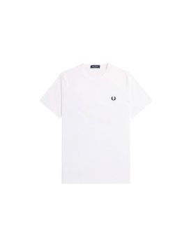 Camiseta Fred Perry Rear Powder Laurel Graphic Hombre Blanco