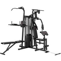 sportnow estacion de entrenamiento multifuncion maquina de fitness domestica para mas de 10 ejercicios pesas banco ajustable negro   aosom espana
