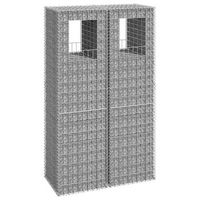 cestas postes de gaviones 2 unidades  gavion para piedras  gavion decorativo hierro 50x50x180 cm cfw872021