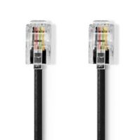 cable telefonico nedis rj-10 macho 2 metros negro