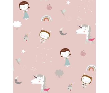 Cortina con ojales unicorn white haciendo el indio 140x260 cm