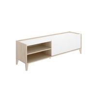 mueble de tv bari puerta abatible con 2 compartimentos blanconatural 471x1553x425 cm