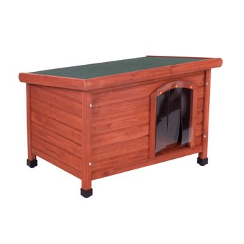 Woody Flat-Roofed Dog Kennel - Size S: 85 x 57 x 58 / 51 cm (L x W x H)