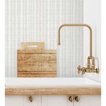 Papel Pintado Vinílico Lavable Efecto Tejido De Cañas - Kisala 680980 De Gaulan - Rollo De 10 M X 1,06 M