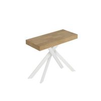 consola extensible 90x40300 cm saki premium roble natural patas blancas