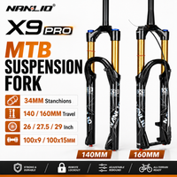 horquilla de suspension neumatica nanlio x9 pro para bicicleta de montana 34 mm recorrido de 140160 mm 2627529 pulgadas 100x9 100x15