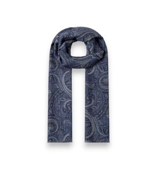 Hackett London para hombre. HM0400120 Bufanda Mad Paisley marino (OSFA), Casual, Lana, Clásico