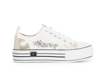 zapatillas deportivas de tela vaquera con pedrería butter