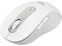 raton inalambrico - logitech m650 signature clics silenciosos botones personalizables bluetooth-usb multisistema pilas 2 anos blanco